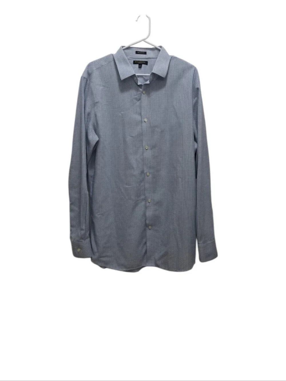 Banana Republic Grant Fit XL Blue Check Button Down Shirt 100% Cotton Non Iron